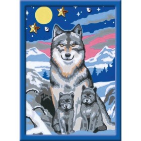 Creart Pictura familie de lupi